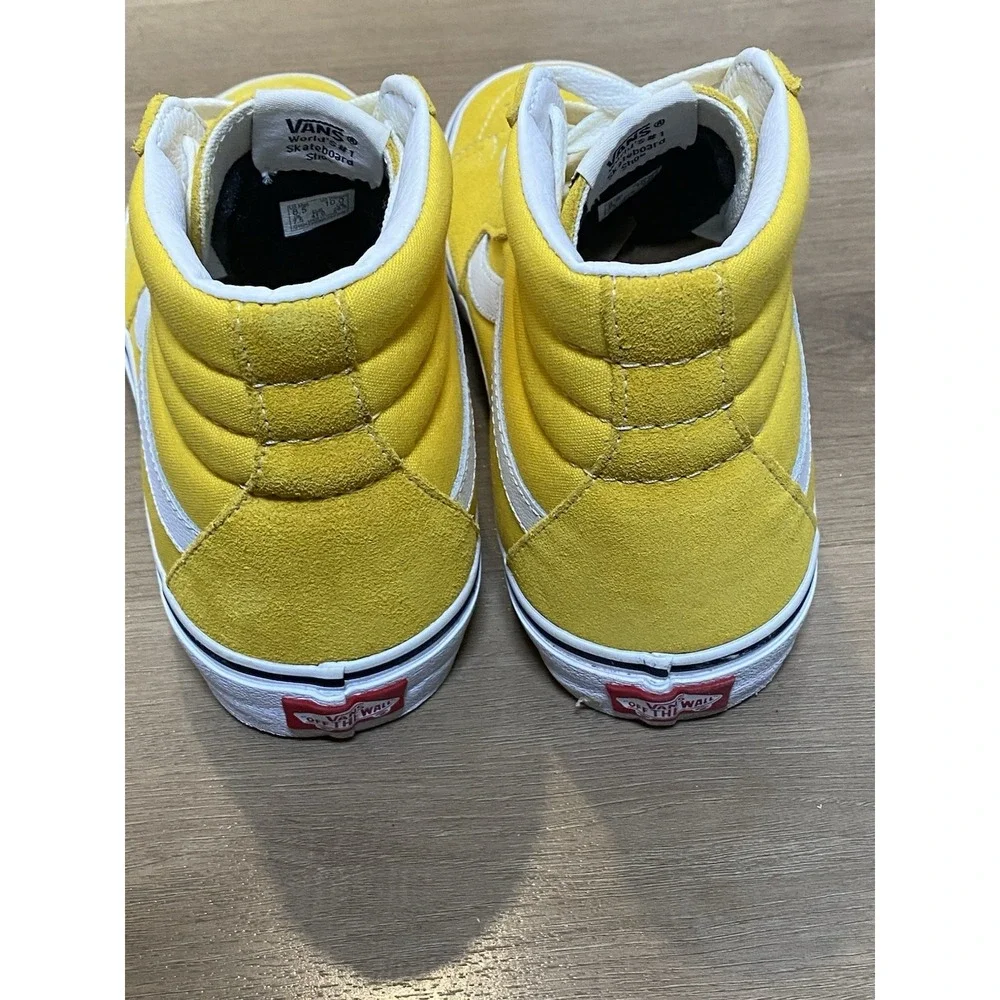 Vans Sk8-Hi Cyber Yellow Suede Canvas Skateboarding Shoes Unisex 8.5 M / 10 W